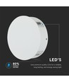 4W Vägglampa - LED, 3000K, IP65, vit, Hus, rund