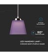 7W Taklampa - LED 4000K, Krom Hus+Lila Skärm