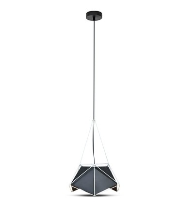 Prism Takpendel Lampa - Svart Lampskärm med Vit Sladd, Ø400*540mm.