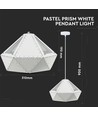 Pastell Prism Pendant Lampa E27 - Vit, Ø310*180mm