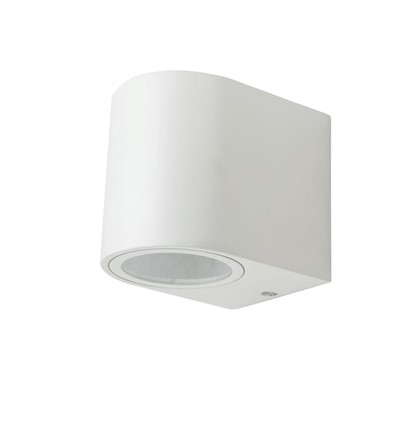 1-vägs vägglampa GU10 - aluminium, rund, vit kåpa, IP44