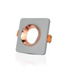 Fyrkantig GU10 infälld spot i gips - Grå betong med matt rosa guld ring, IP20 inomhus, utan ljuskälla