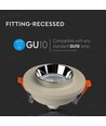 GU10 infälld spot i betong/metall - Rund, off-white med krom botten, IP20 inomhus