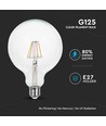 E27 6W LED filament glödlampa - G125, 806lm, 6400K, klart glas, 300°