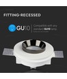 GU10 infälld spot - Rund, vit/svart, gips, IP20 inomhus, utan ljuskälla
