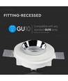 GU10 infälld spot i gips - Rund, vit/krom, Ø10cm, IP20, utan ljuskälla