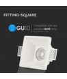 Fyrkantig gips infälld spot för GU10 - Hål: 12,5 x 12,5 cm, vit