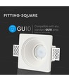 GU10 infälld spot i gips - Rund, vit, Ø12,5 cm hål, IP20