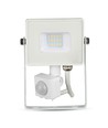 10W LED strålkastare med sensor, vit - Samsung LED, IP65, PIR