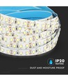 12W/m LED Stripljus - Samsung Chip, 6500K, IP20, 5m/rulle