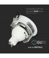 GU10 lampa - rund, vit + krom