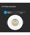GU10 infälld spot - Rund, vit/guld, aluminium, hål: Ø7,5 cm, mått: Ø8,3 cm