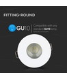 GU10 lampa - rund, vit+krom