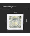 GU10 infälld spot, kvadratisk - Vit/krom, aluminium, hål: 80x80 mm, utan ljuskälla