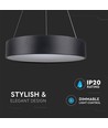 20W LED pendel, Ø45cm, svart - Dimbar, 3000K, 120cm wire, varmvit