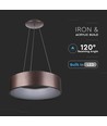 20W LED pendel, Ø45cm - Kaffebrun, 3000K, dimbar, 1,2m wireupphäng