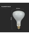 8W R125 LED Koltrådslampa - Dimbar, R125, E27, 230V