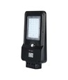 15W LED solcells-gatubelysning - 1600lm, IP65, svart, rörelsesensor, 7.4V lithium batteri