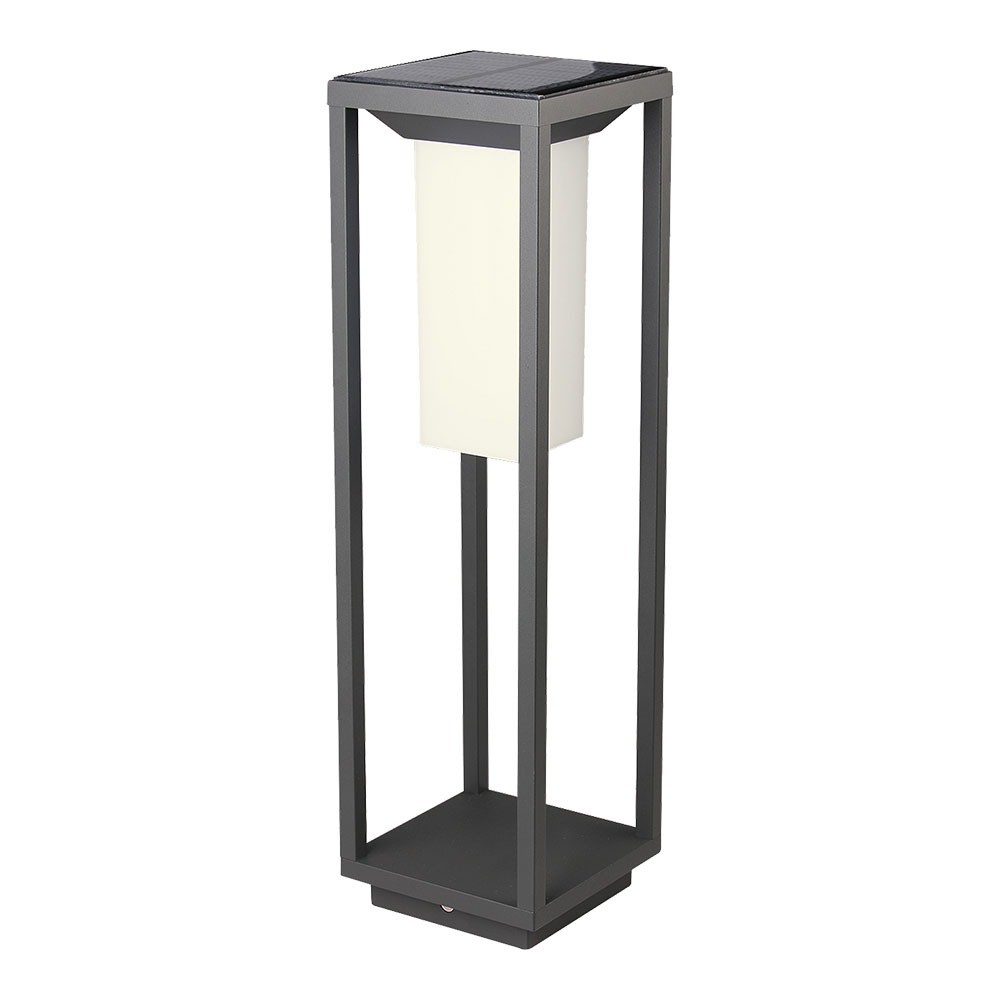 2w Led Solbollard Samsung Led Chip 3000k Grått Hus. Kulör : Varm