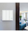 3-knapps trådlös smart strömbrytare, 1-vägs - IP54, vit, batteridriven, räckvidd upp till 600m