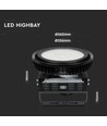 500W LED High Bay, Samsung Chip - 120 grader, Meanwell driver, dimbar, svart kropp, Ø36cm