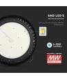 500W LED High Bay, Samsung Chip - 120 grader, Meanwell driver, dimbar, svart kropp, Ø36cm