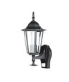 E27 Vägglampa m. sensor - IP44 utomhus, svart, utan ljuskälla
