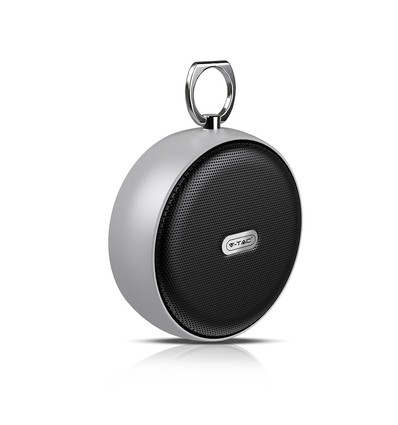 Bärbar Bluetooth högtalare med krok - TWS, 800mAh batteri, inbyggd mikrofon, grå