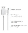 1m Micro USB Kabel - Flätad Nylon, Silver, Platinum Serien