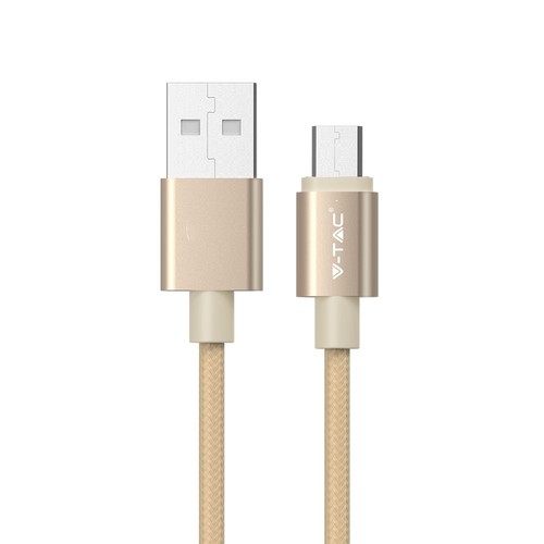 1M Micro USB Flätad Nylonkabel - Guld (Platinum Serien)