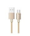 1M Micro USB Flätad Nylonkabel - Guld (Platinum Serien)