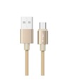 MicroUSB 1m tygkabel - Guld, microUSB till USB-A