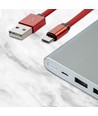 1m Micro USB flätad kabel med bomullstyg - röd (Ruby-serien)