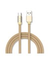 1m Type-C USB flätad kabel med bomullstyg - Guld (Rubin Serie)