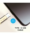 1m Type-C USB flätad kabel med bomullstyg - Guld (Rubin Serie)