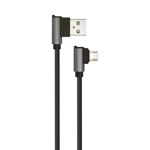 1m Micro USB Kabel L-Typ - Svart, Diamond Serie