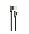 1m Micro USB Kabel L-Typ - Svart, Diamond Serie