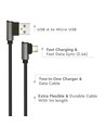 1m Micro USB-kabel L-Type, 2.4A - Black Diamond Series, svart, vävd bomull