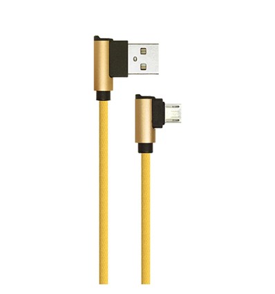 1M Micro USB Kabel L-Type - Guld, Diamond Serie.