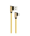 1m Micro USB-kabel L-Type, Guld - 2.4A, Diamond Series, vävd bomull