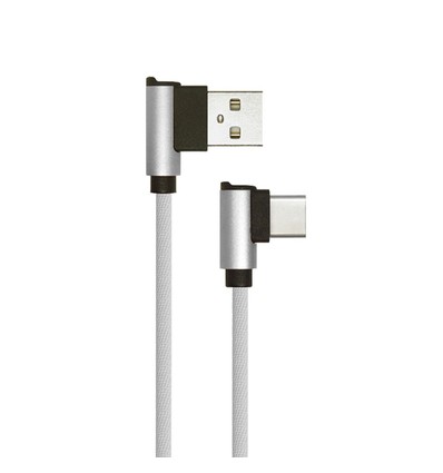 1M Typ-C USB-kabel L-Typ - Grå (Diamond Serien)