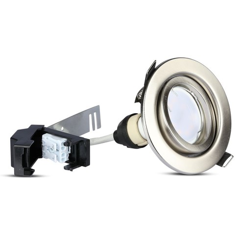 5W Spotlampa GU10 - Lampa, Satin Nickel, 4000K, 3 st./förpackning