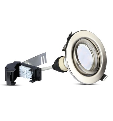 5W Spotlampa GU10 - Lampa, Satin Nickel, 4000K, 3 st./förpackning