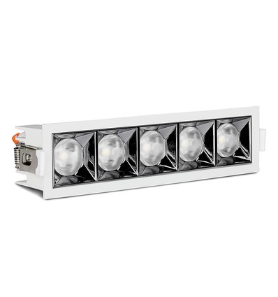 20W LED downlight med Samsung chip, RA90 - 12°, 5700K, Hål: 20x4,5 cm, Mått: 20,7x5,4 cm