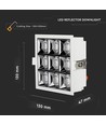 36W kvadratisk LED panel för inbyggnad med Samsung chip - 2880lm, RA90, 12°, hål: 120x120mm, 5700K