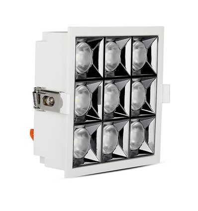 36W Samsung LED panel för inbyggnad, RA90 - Kvadratisk, 2880lm, Hål: 120x120mm, Reflector SMD Downlight