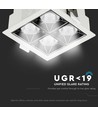 16W kvadratisk LED downlight - Samsung LED chip, 38°, vit kant, kallvit