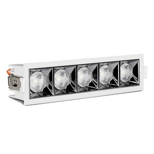 20W rektangulär LED downlight, RA90 - Samsung LED chip, vit, hål: 200x45 mm, 5700K