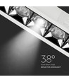 20W rektangulär LED downlight, RA90 - Samsung LED chip, vit, hål: 200x45 mm, 5700K