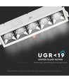 20W rektangulär LED downlight, RA90 - Samsung LED chip, vit, hål: 200x45 mm, 5700K